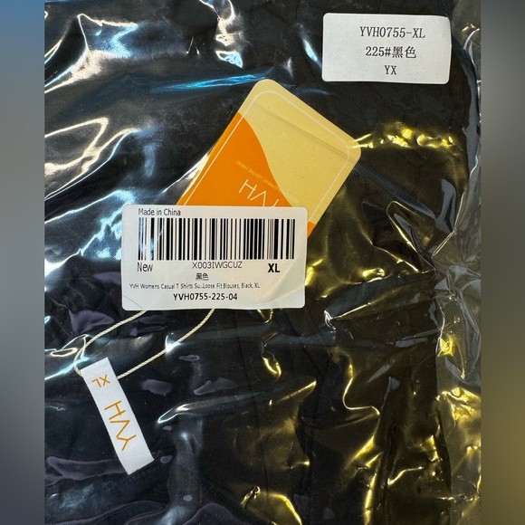 Shirt Womens XL Black Top Blouse Summer Casual Office Ruffle Short Sleeves OC5 - Picture 3 of 8